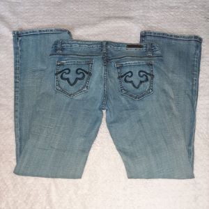 Rerock For Express Distressed bootcut jeans 10R